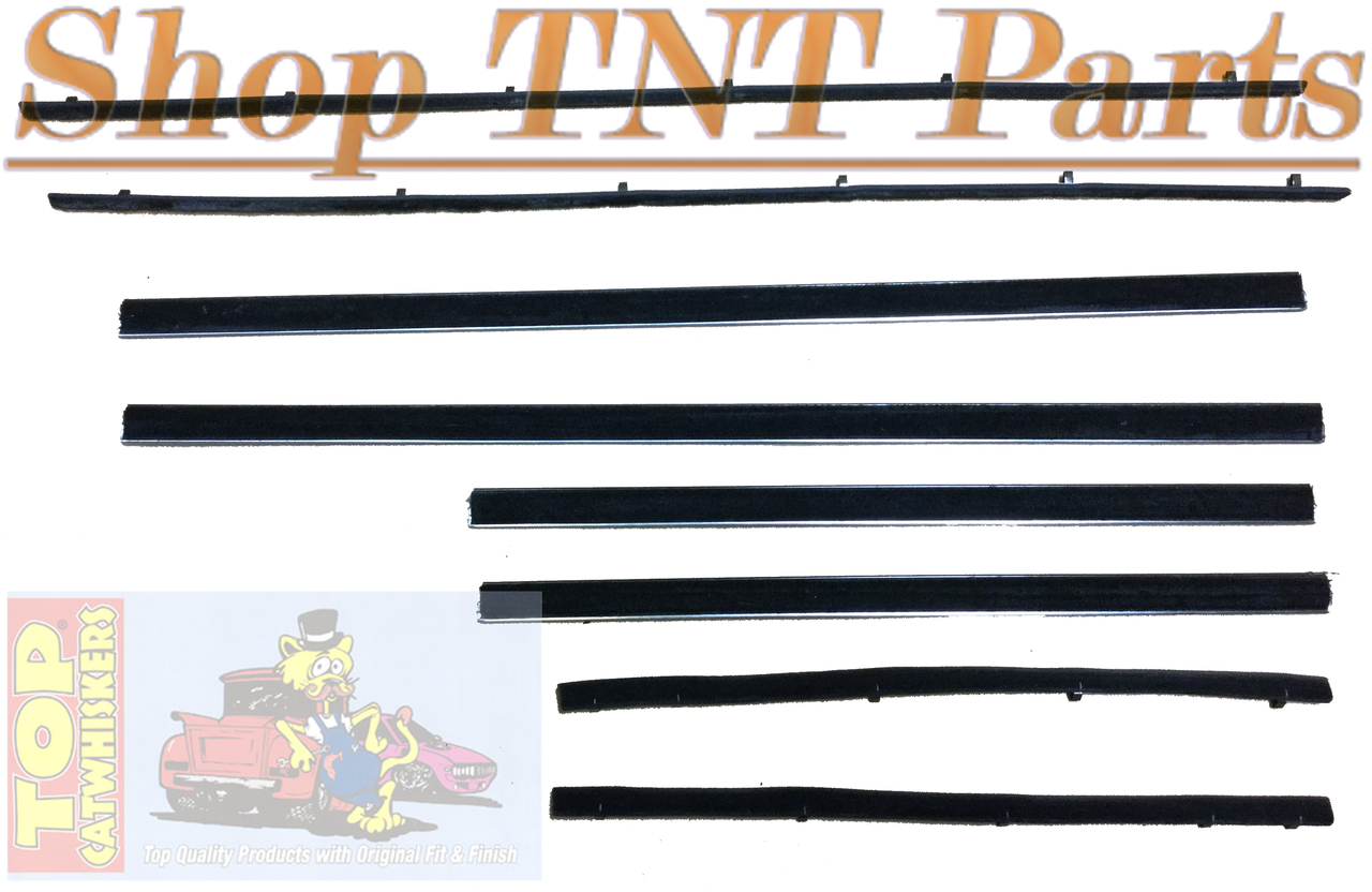 1963-1964 Dodge 330 4 Door Sedan And Wagon 8 Piece Window Felt Set Top Catwhiskers