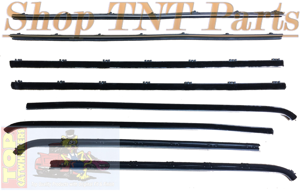 New Reproduction 1968-1970 Dodge Coronet 2 Door Hardtop 8 Piece Inner And Outer Window Felt Kit