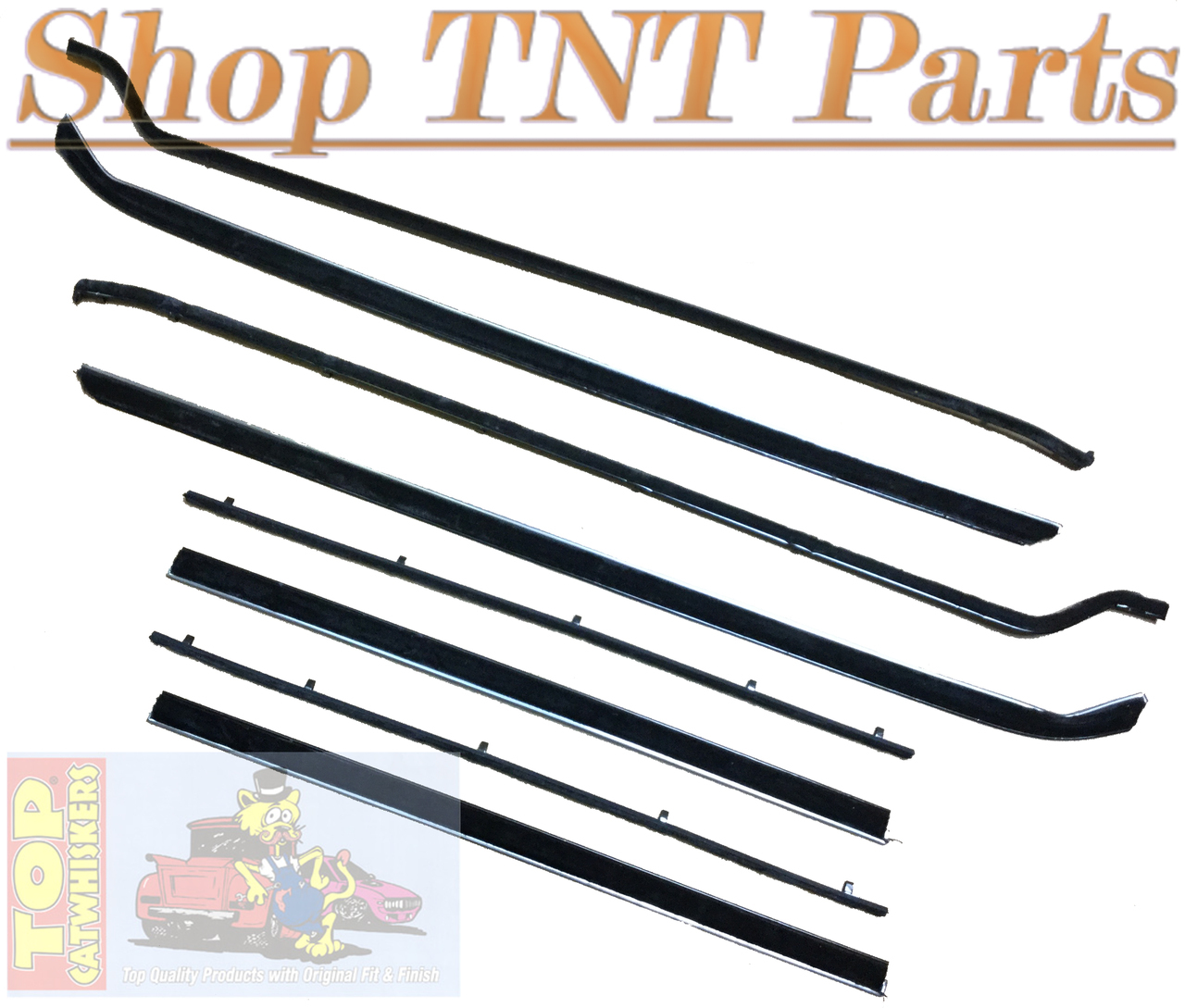 1963-1964 Dodge 330 4 Door Hardtop 8 Piece Window Felt Set Top Catwhiskers