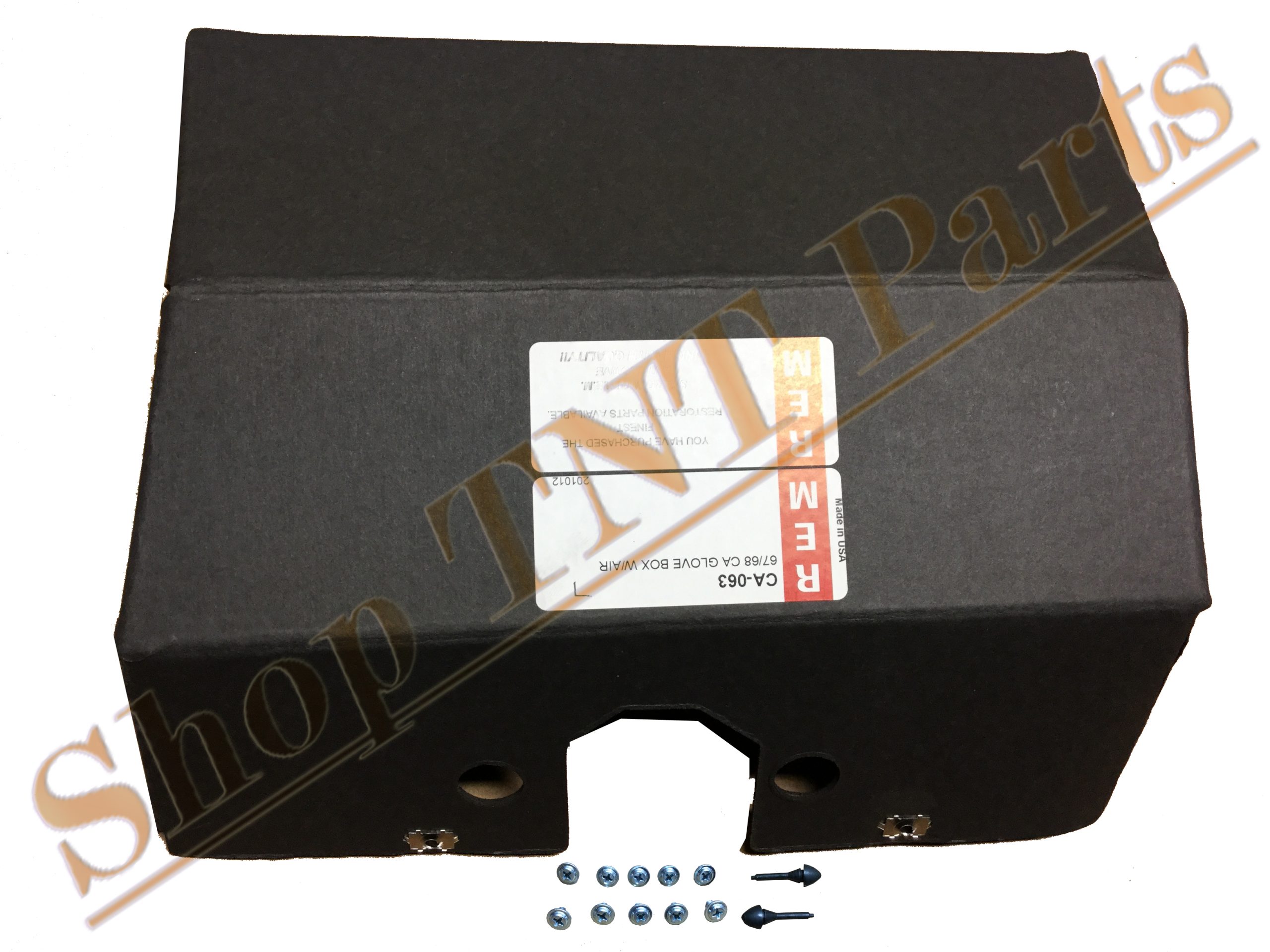 1967-1969 Pontiac Firebird Glove Box W/ Air Cond. & Black Felt - Image 2