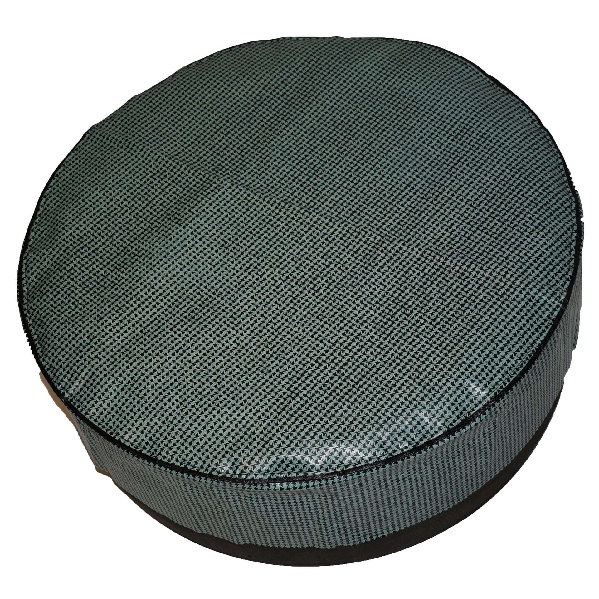 1962-1979 GM Rubber Spare Tire Cover With Fiberboard Aqua Houndstooth Pattern