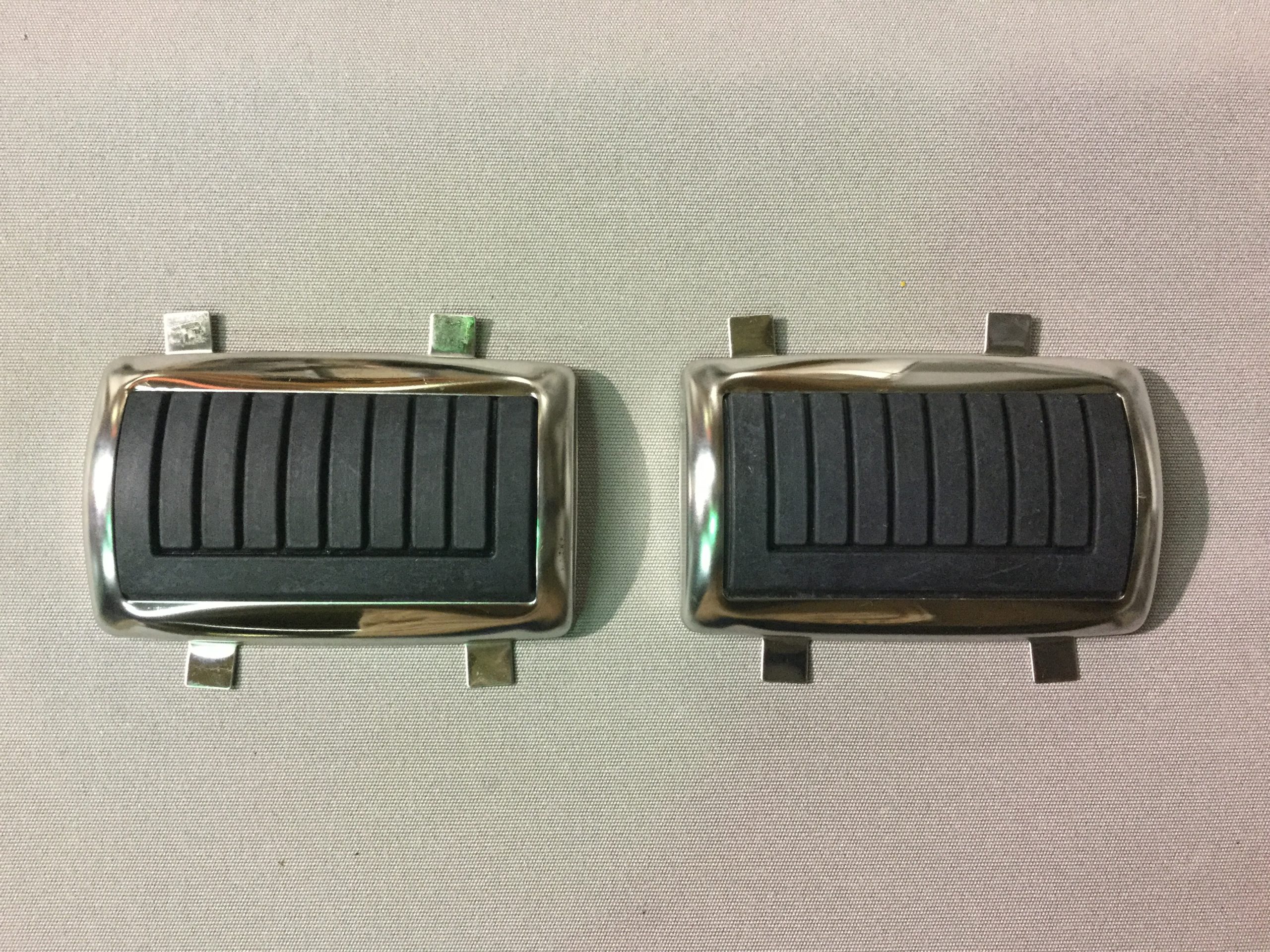 New Show Quality 1966-1970 Mopar A & B Body Clutch And Brake Pedal Polished Stainless Steel Pedal Bezels