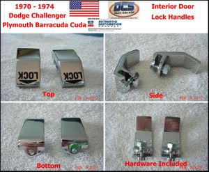 1970-1974 Mopar E Body Chrome Door lock Levers Pair