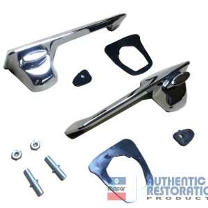 1963-1966 Mopar A Body Chrome Outer Door Handles With Gaskets