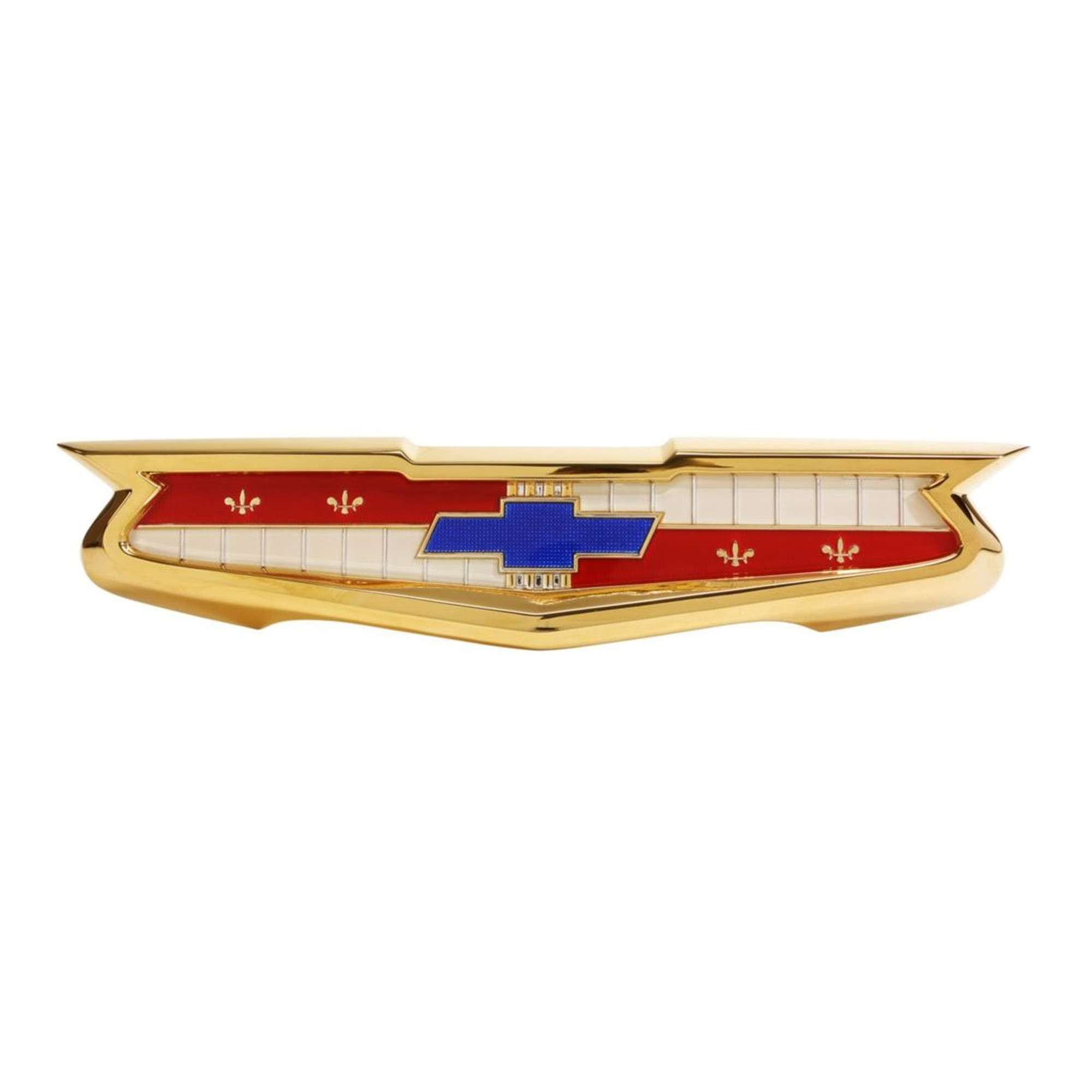 1957 Chevrolet Bel Air 6 Cylinder Gold Trunk Emblem Assembly W ...