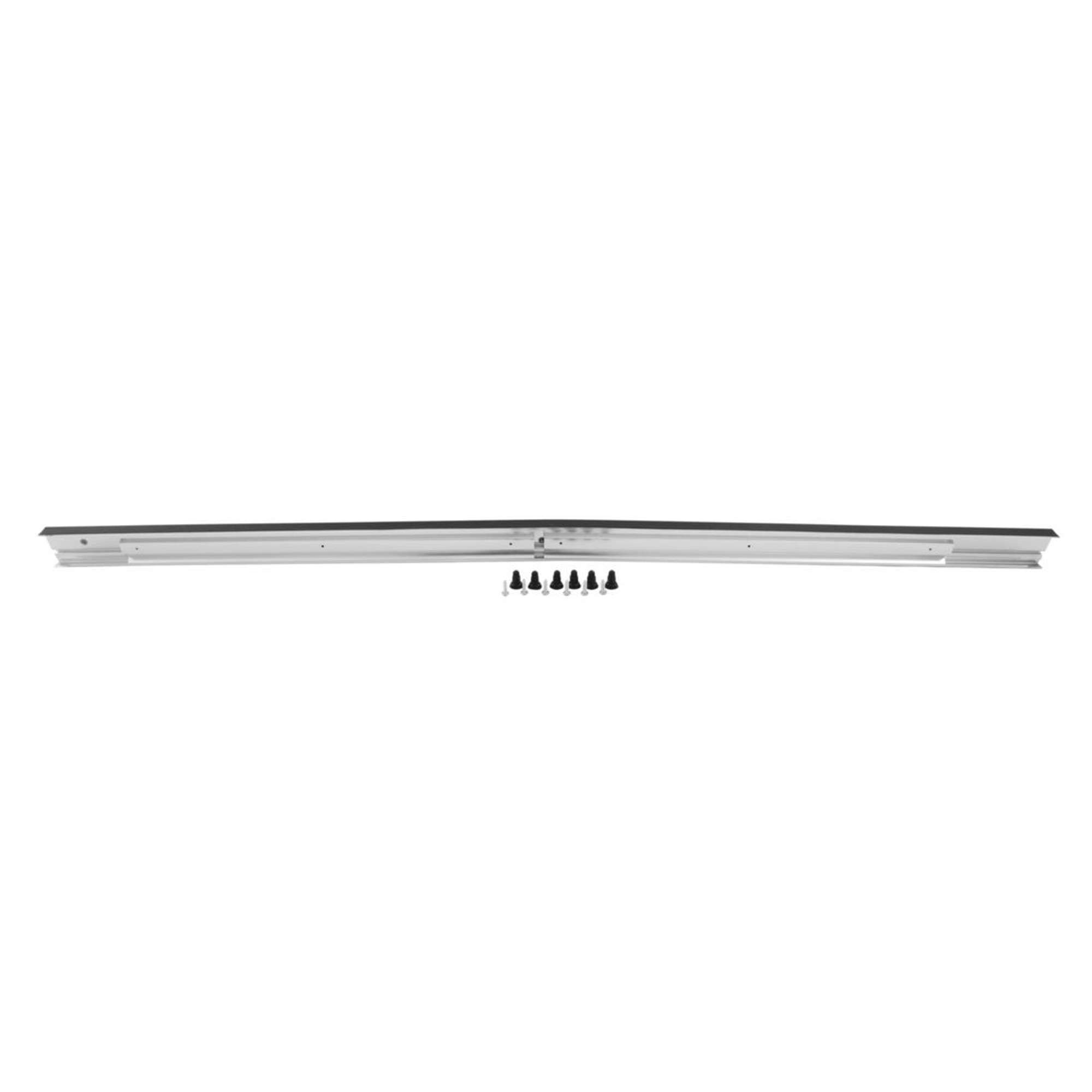 1965 Chevrolet Impala SS Black & Gray Rear Panel Molding W/ Emblems & Mounting Brackets - Image 3