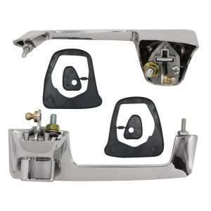 1962-1965 Mopar B Body Chrome Outer Door Handles With Black Buttons