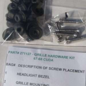 1967-1968 Plymouth Barracuda Grille Hardware Kit 34 Piece Set