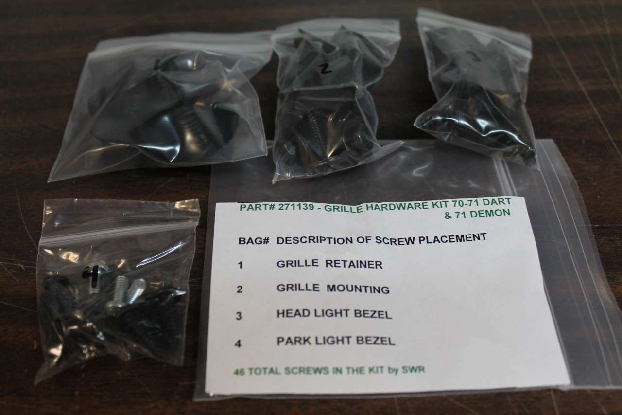 1970-1971 Dodge Dart Grille Mounting Hardware Kit 46 Piece Set