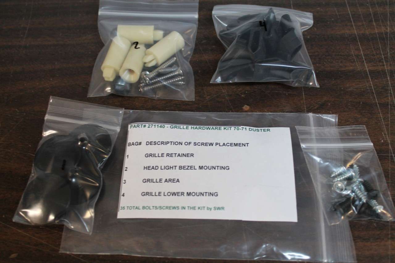 1970-1971 Plymouth Duster Grille Hardware Kit 35 Piece Set - Image 2