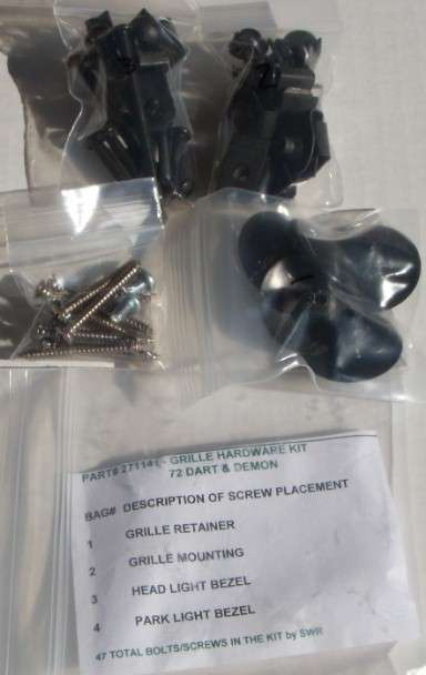 1972 Dodge Dart And Demon Grille Mounting Hardware Kit 47 Piece Set