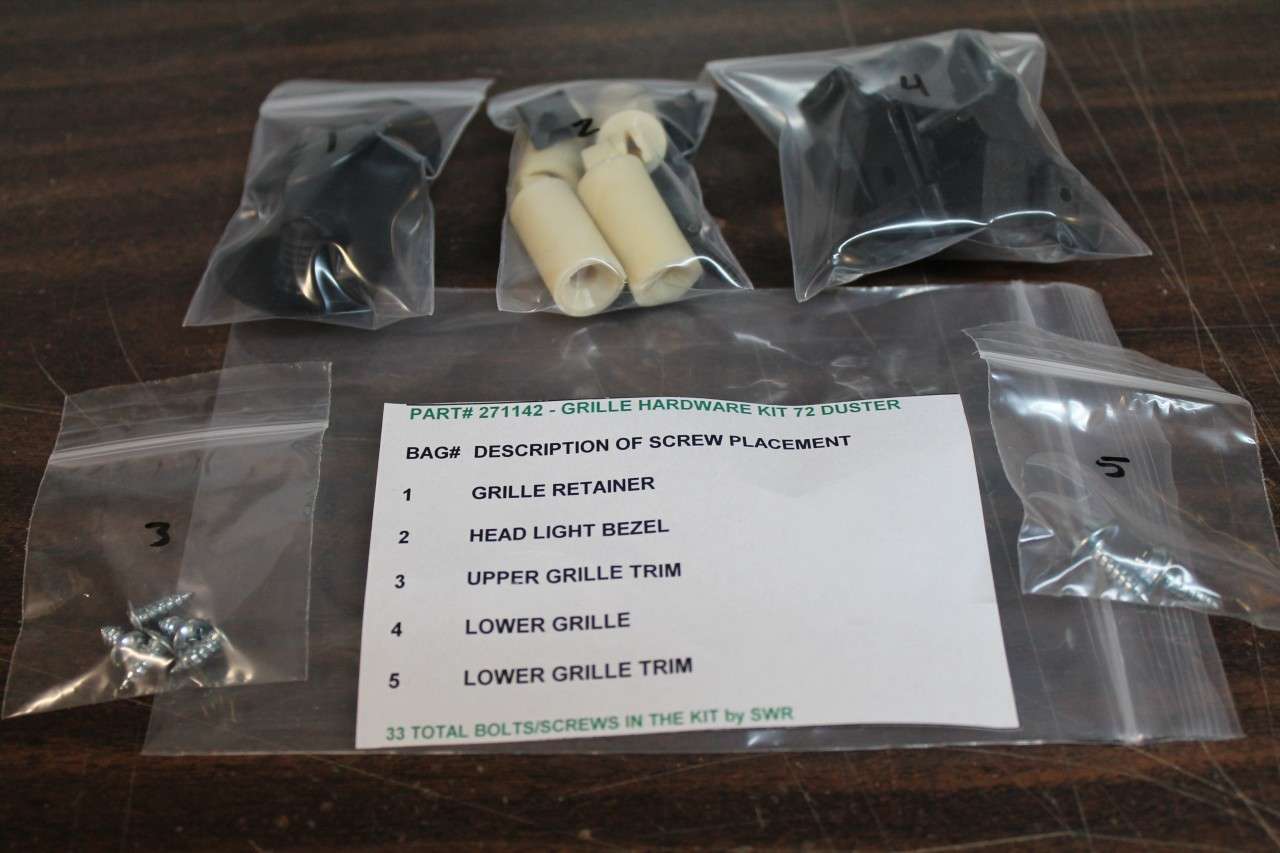 1972 Plymouth Duster Grille Hardware Kit 33 Piece Set