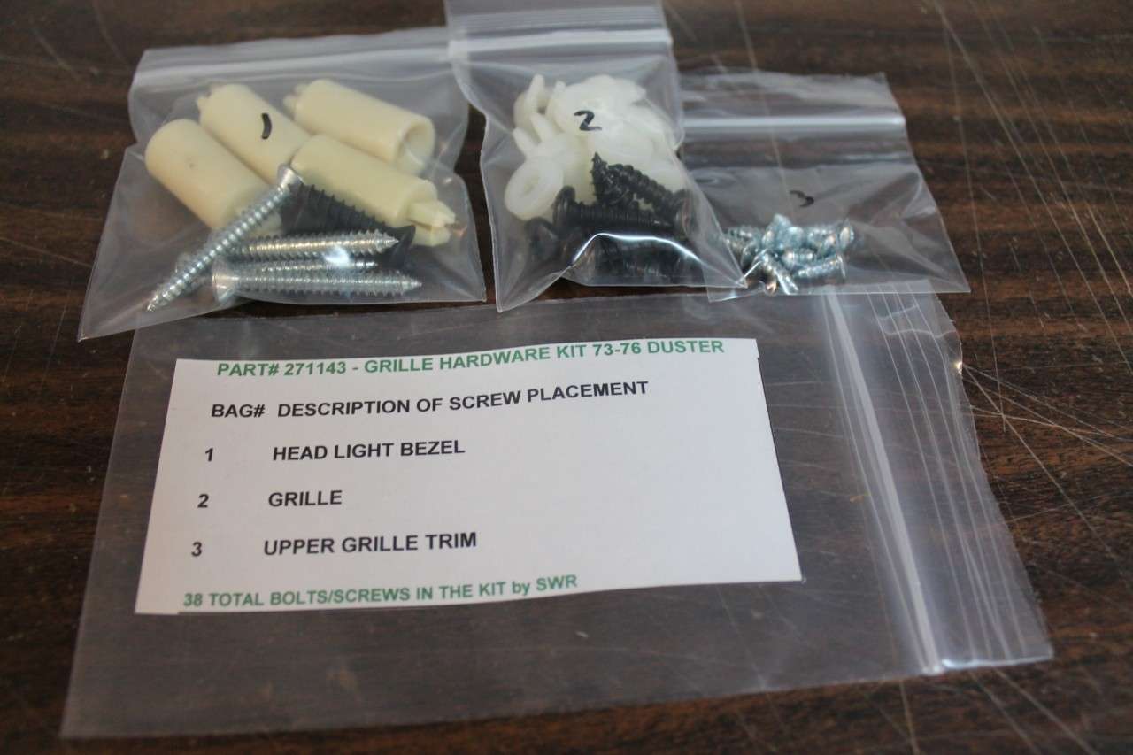 1973-1974 Plymouth Duster Grille Hardware Kit 39 Piece Set