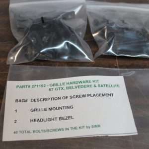 1967 Plymouth Belvedere, GTX, Satellite Grille Hardware Kit 40 Piece Set