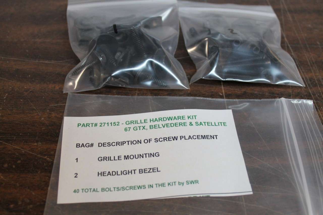 1967 Plymouth Belvedere, GTX, Satellite Grille Hardware Kit 40 Piece Set