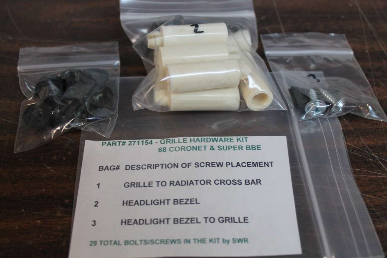 1968 Dodge Coronet And Super Bee Grille Hardware Kit 29 Piece Set