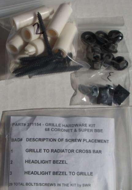 1968 Plymouth GTX And Sport Satellite Grille Mounting Hardware Kit 54 Piece Set