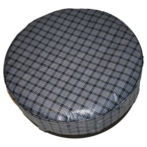 1960-1976 Mopar Vinyl Fleece Backed Spare Tire Cover Gray Plaid Pattern 