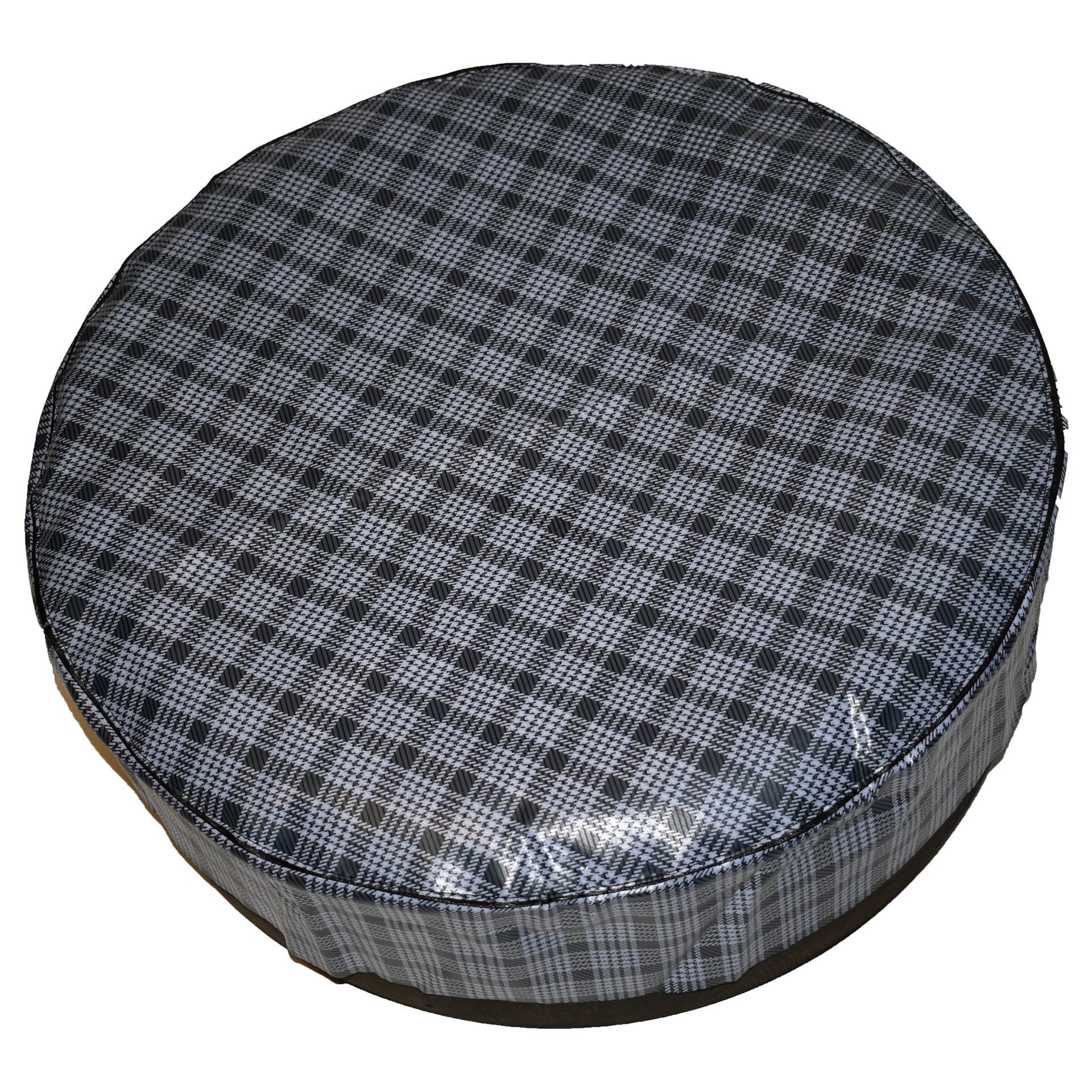 1960-1976 Mopar Vinyl Fleece Backed Spare Tire Cover Gray Plaid Pattern 