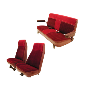 1973-1987 Chevrolet Blazer And GMC Jimmy Front Bucket And Rear Bench Vinyl/Velour Seat Upholstery Set WITHOUT Buttons 