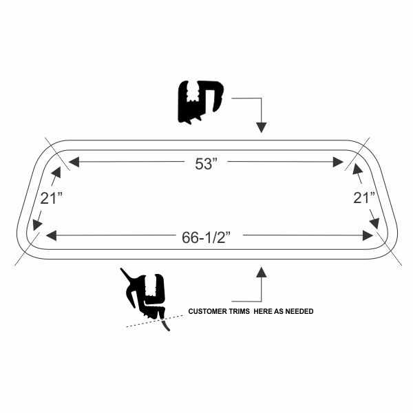 1964-1965 Lincoln Continental 4 Door Sedan Windshield Seal - Image 2
