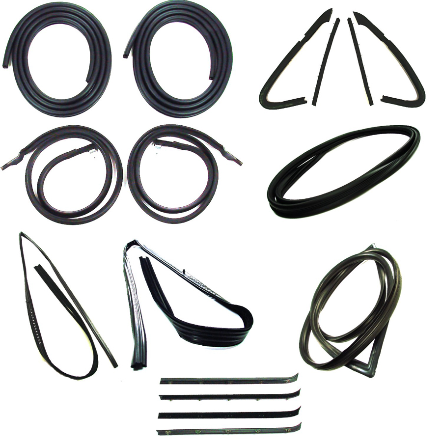 1981-1985 Chevrolet Pickup Truck With Black Trim And 2 Piece Vent Window Seal Complete Weatherstrip Kit