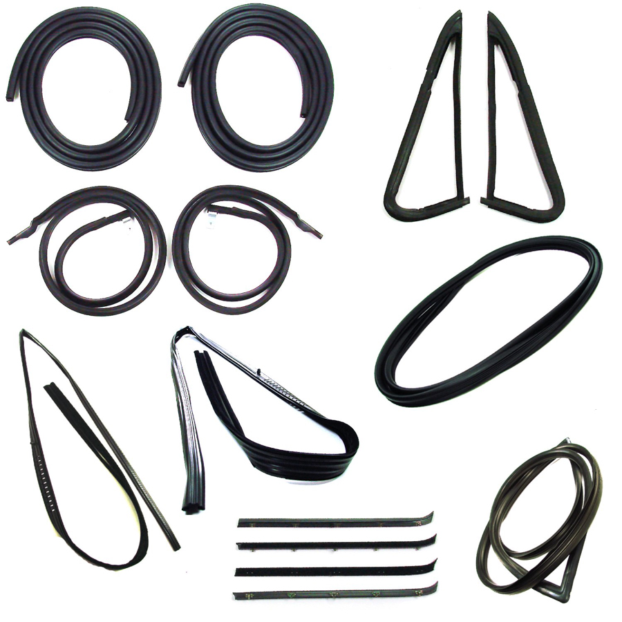 1985-1991 Chevrolet C/K And R/V Pickup Truck With Black Trim And 1 Piece Vent Window Seal Complete Weatherstrip Kit
