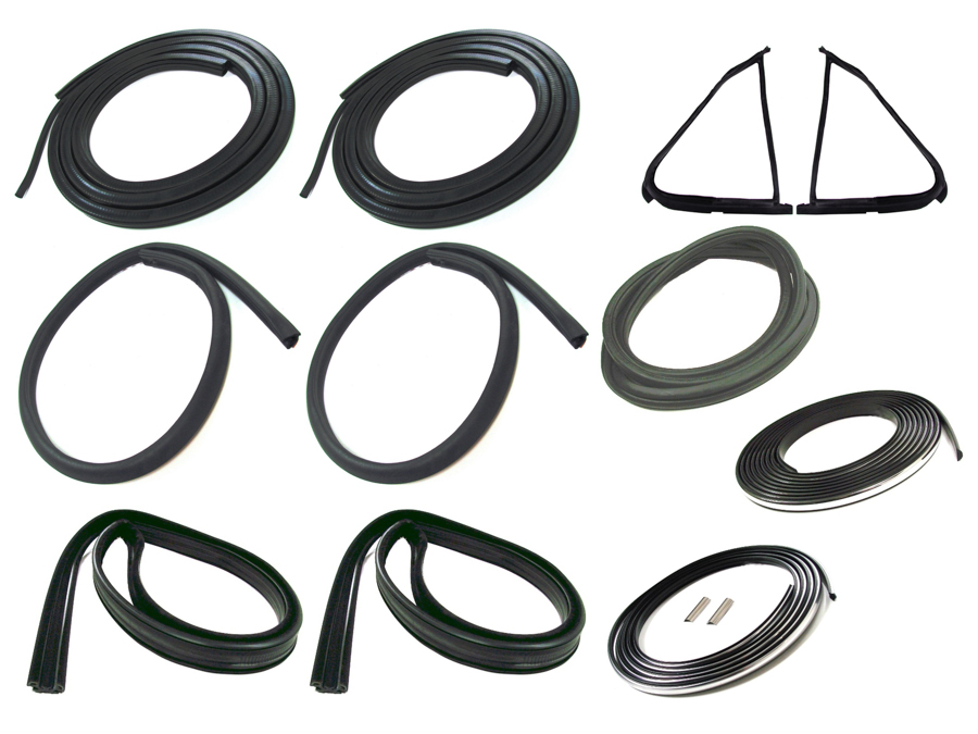 1987-1991 Ford Pickup Truck Weatherstrip Kit WITH Trim Groove
