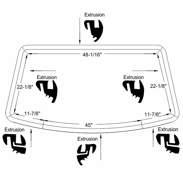 1961-1963 Lincoln Continental Convertible Windshield Seal - Image 2