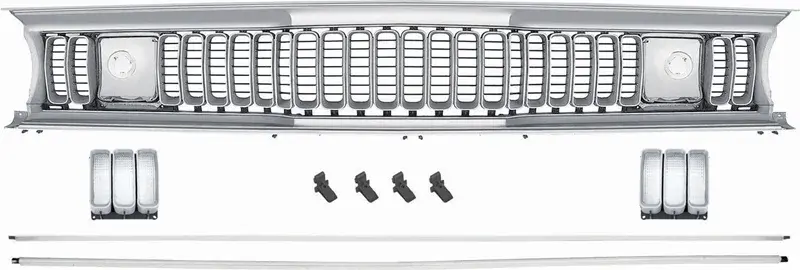 1971-1972 Plymouth Duster Shark Tooth Style Grille Assembly Set