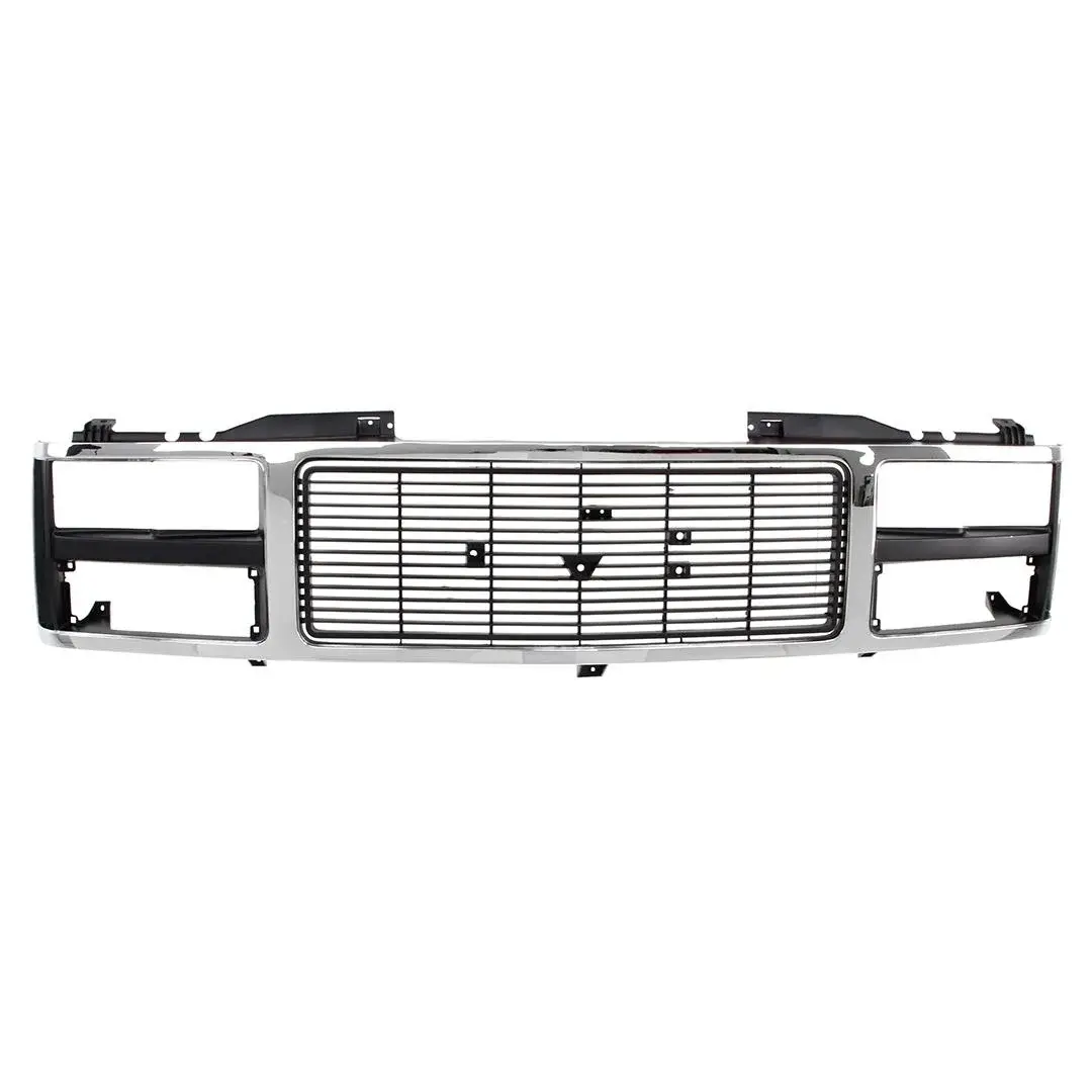 1988-1993 GMC Truck Jimmy Suburban Chrome Silver Black Grille W/ Dual Headlight