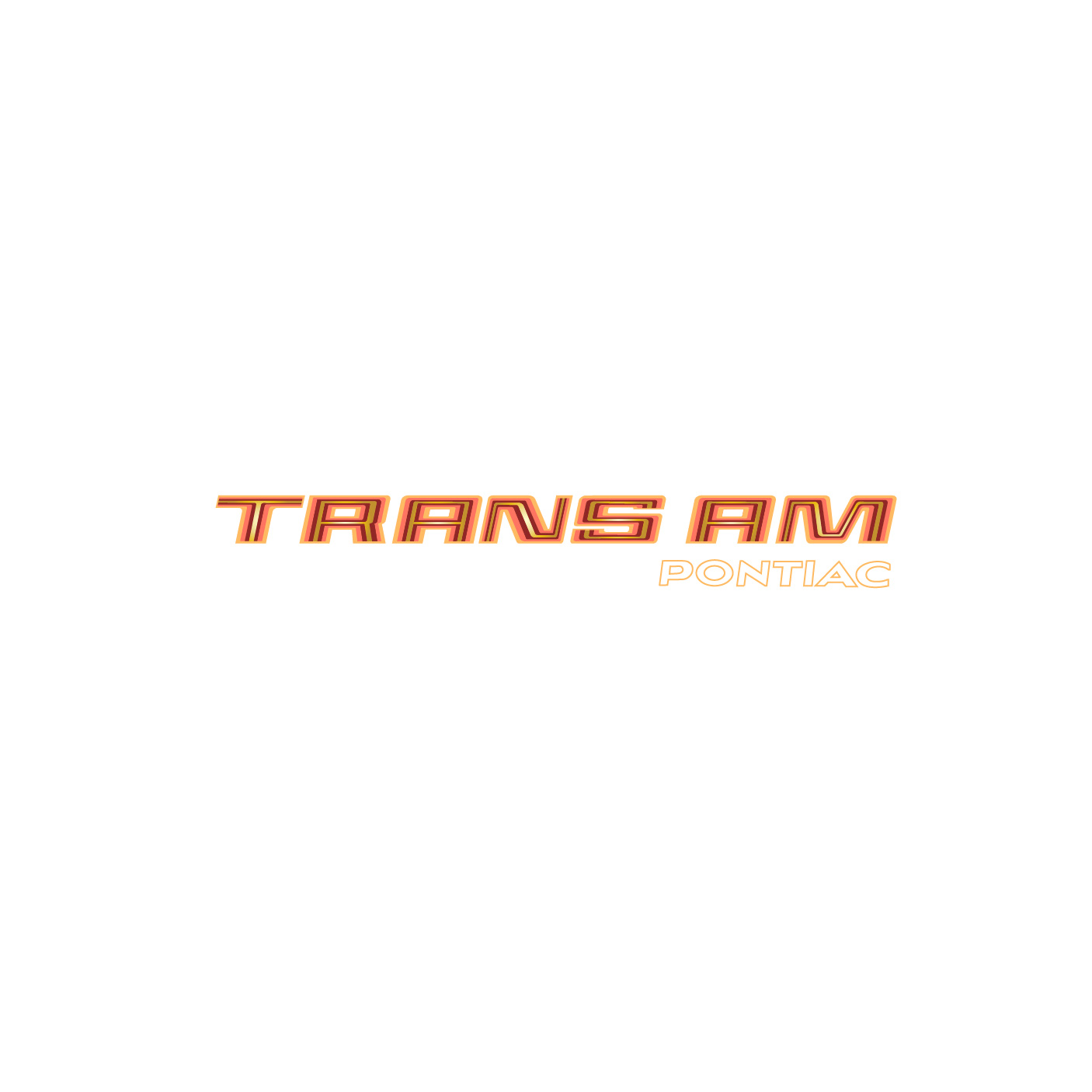 1979 Pontiac Trans Am Orange Front Bumper Vinyl Decal