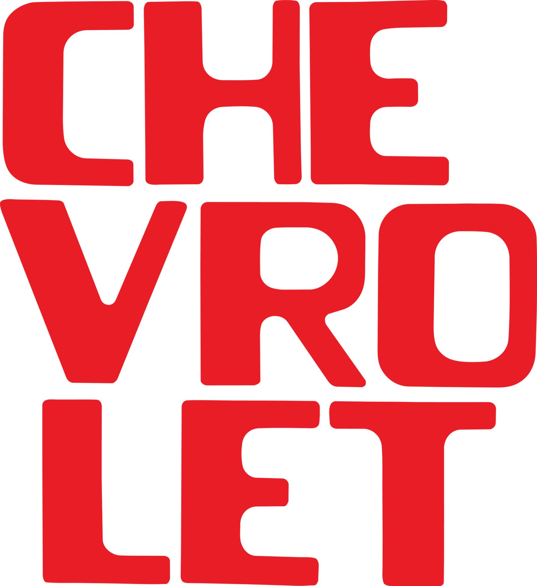 1954-1987 Chevrolet Stepside Pickup Truck "CHEVROLET" Red Letter Decal Set
