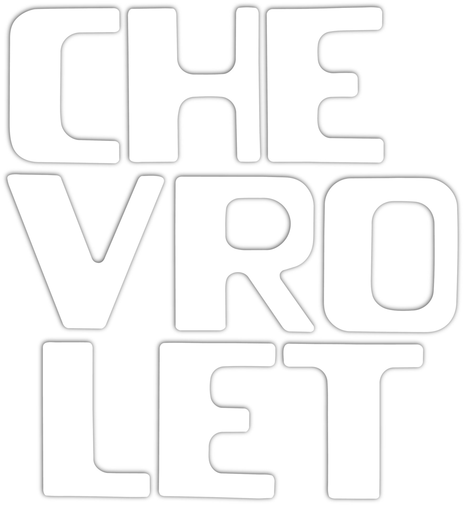 1954-1987 Chevrolet Stepside Pickup Truck "CHEVROLET" White Letter Decal Set