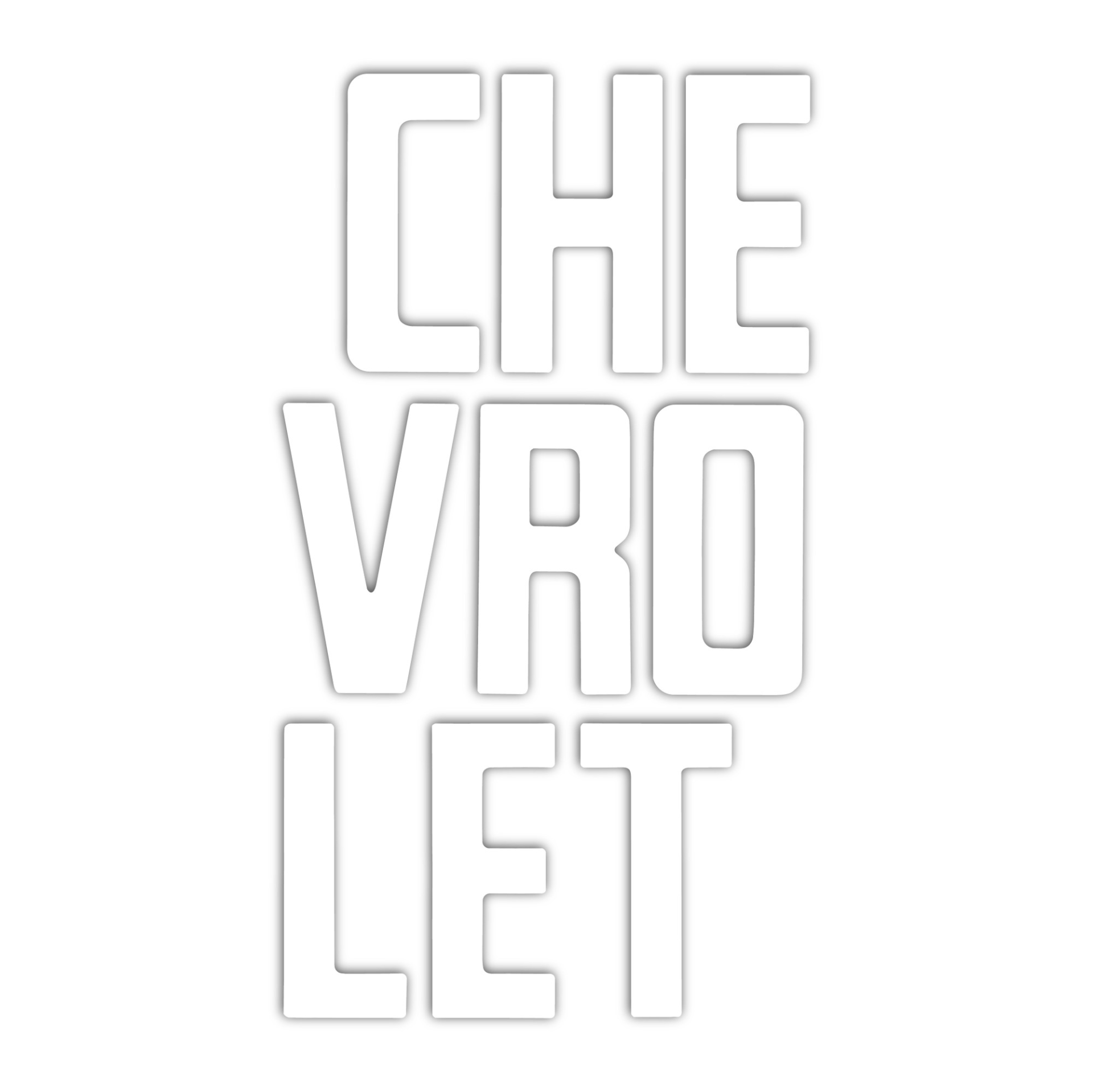 1967-1972 Chevrolet Fleetside Pickup Truck "CHEVROLET" White Letter Decal Set