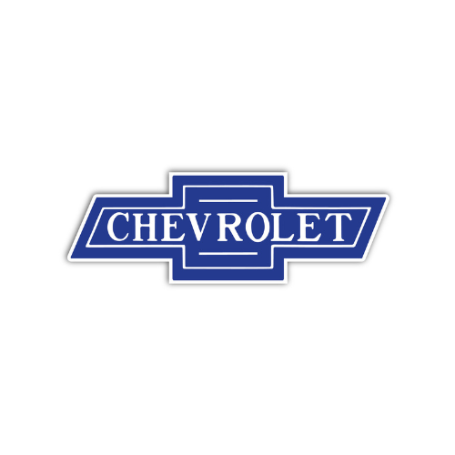 1947-1987 Chevrolet Bowtie Decal White On Blue 7"