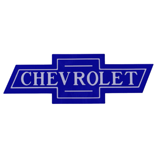 1947-1987 Chevrolet Bowtie Decal White On Blue 13"