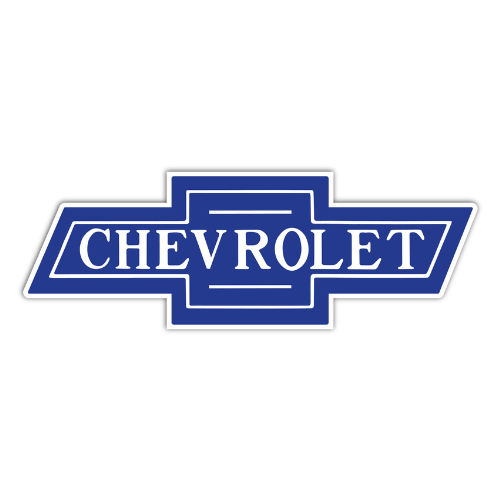 1947-1987 Chevrolet Bowtie Decal Clear On Blue 13"