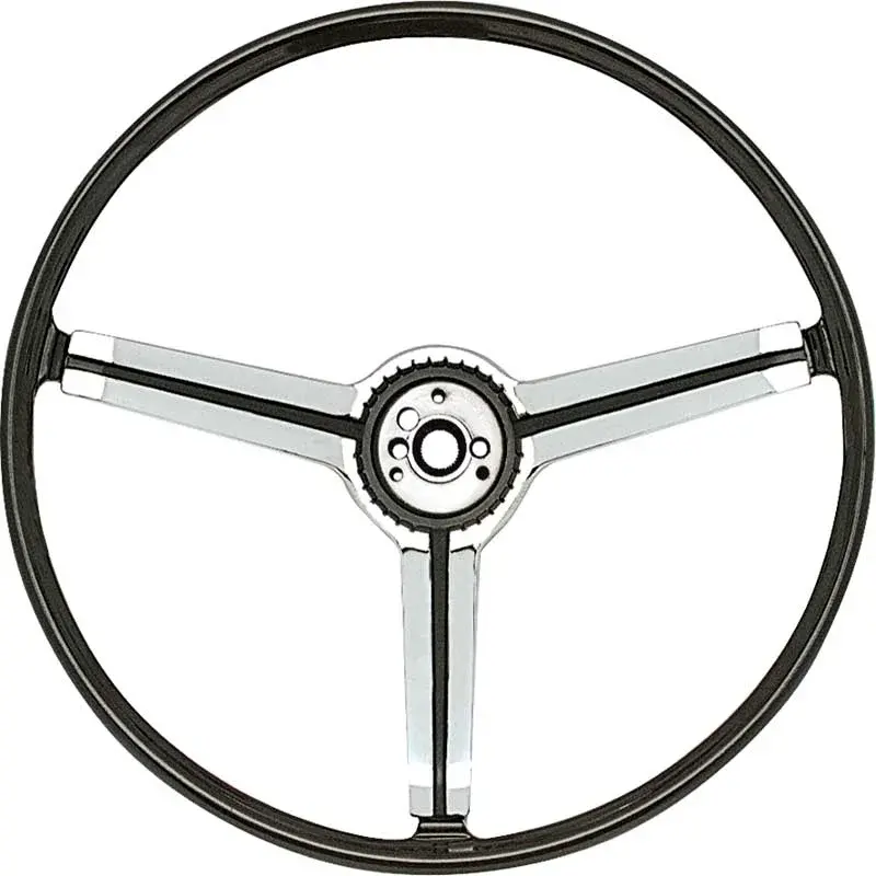 1967 Chevrolet Camaro Custom Interior Black & Bright Chrome Steering Wheel